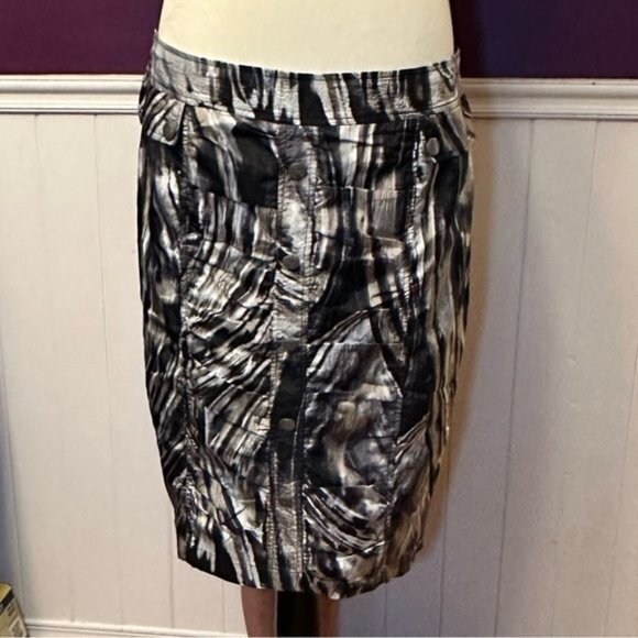 Women’s Vintage 90's Patterned Knee Length Pencil Skirt 12 - Picture 1 of 6